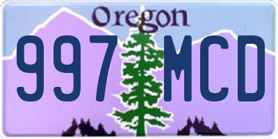 OR license plate 997MCD