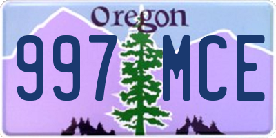 OR license plate 997MCE