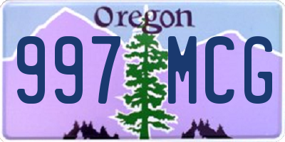 OR license plate 997MCG