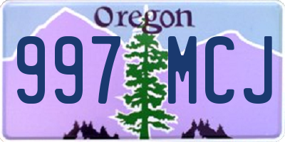 OR license plate 997MCJ