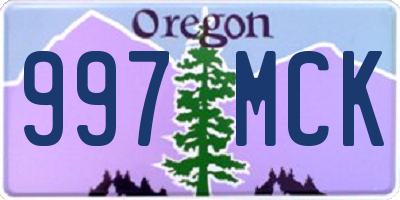 OR license plate 997MCK