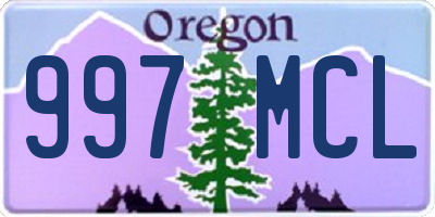 OR license plate 997MCL