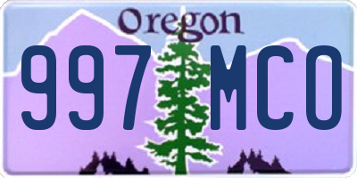 OR license plate 997MCO