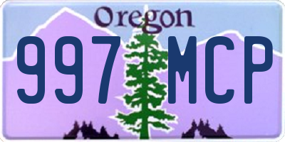 OR license plate 997MCP