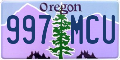 OR license plate 997MCU