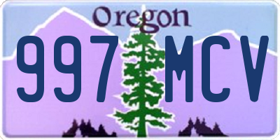 OR license plate 997MCV