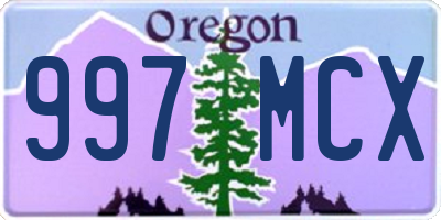 OR license plate 997MCX