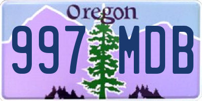 OR license plate 997MDB