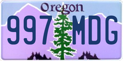 OR license plate 997MDG