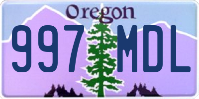 OR license plate 997MDL