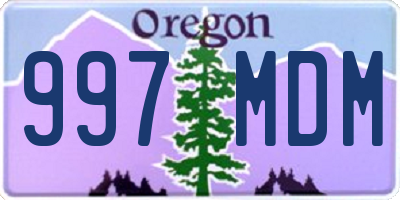 OR license plate 997MDM