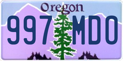 OR license plate 997MDO