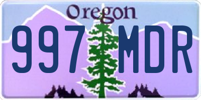 OR license plate 997MDR