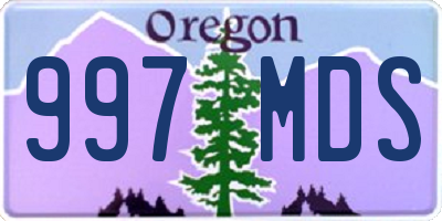 OR license plate 997MDS