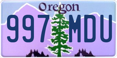 OR license plate 997MDU