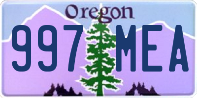 OR license plate 997MEA