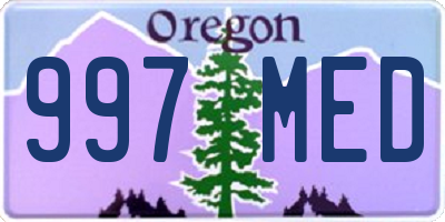 OR license plate 997MED