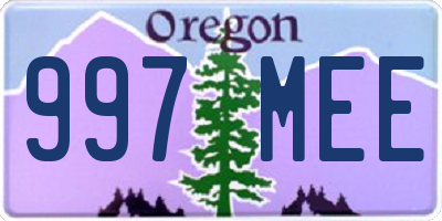 OR license plate 997MEE