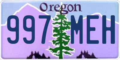 OR license plate 997MEH