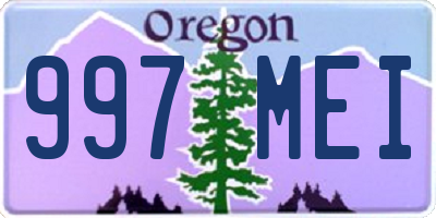 OR license plate 997MEI