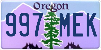 OR license plate 997MEK