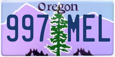 OR license plate 997MEL