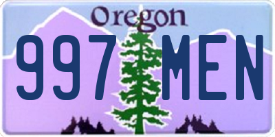 OR license plate 997MEN