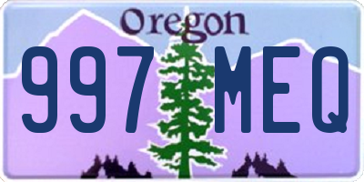 OR license plate 997MEQ