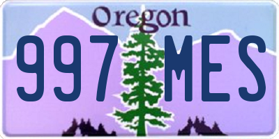 OR license plate 997MES