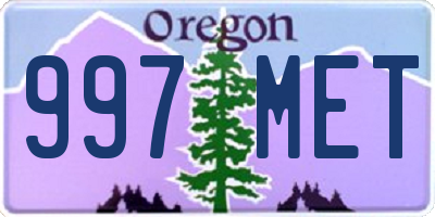 OR license plate 997MET