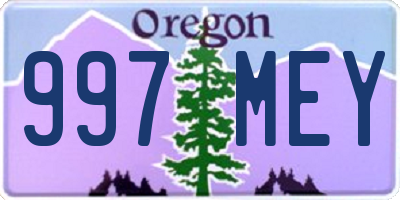 OR license plate 997MEY