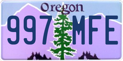 OR license plate 997MFE