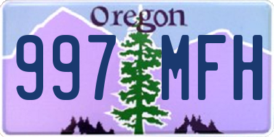 OR license plate 997MFH