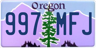 OR license plate 997MFJ