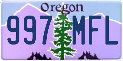 OR license plate 997MFL