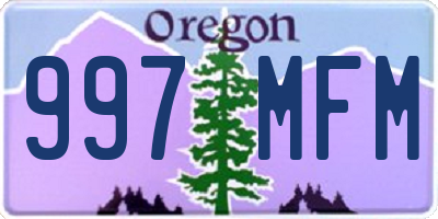 OR license plate 997MFM