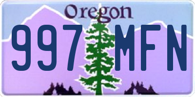 OR license plate 997MFN