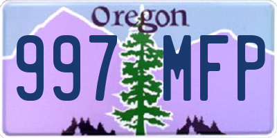 OR license plate 997MFP