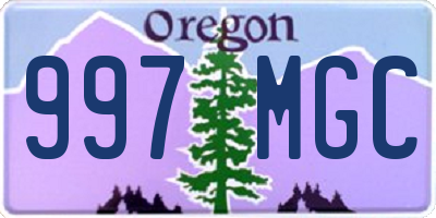 OR license plate 997MGC