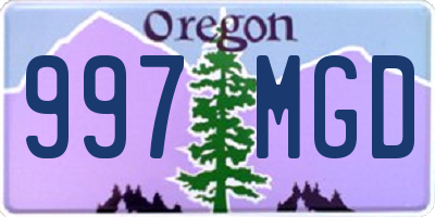 OR license plate 997MGD