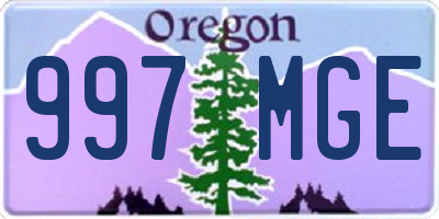 OR license plate 997MGE