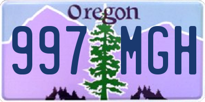 OR license plate 997MGH