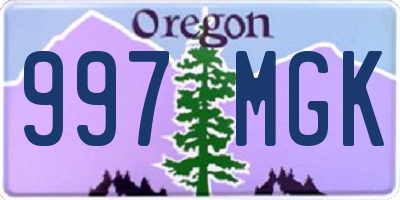 OR license plate 997MGK