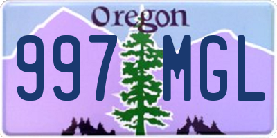 OR license plate 997MGL