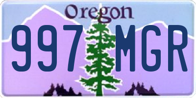 OR license plate 997MGR