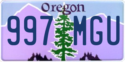 OR license plate 997MGU