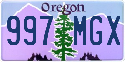 OR license plate 997MGX