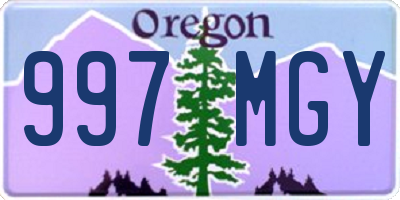 OR license plate 997MGY