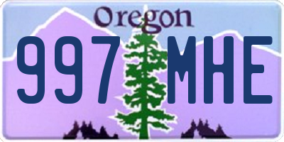 OR license plate 997MHE