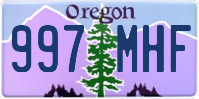 OR license plate 997MHF